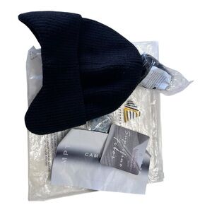 Kids Camptrace Flexible Snug Fit Cashmere Feel Itchy Free Black Ribbed Beanie